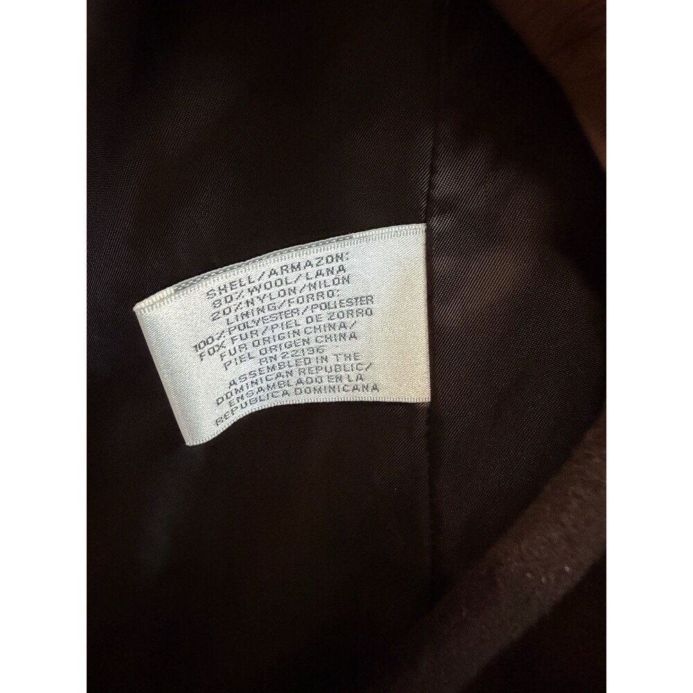 Vtg Worthington Long Wool Blended Coat Fox Fur Trim Hood Trench Luxury Soft - Picture 8 of 10